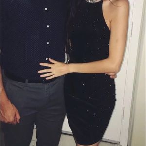 Black shimmery tight dress